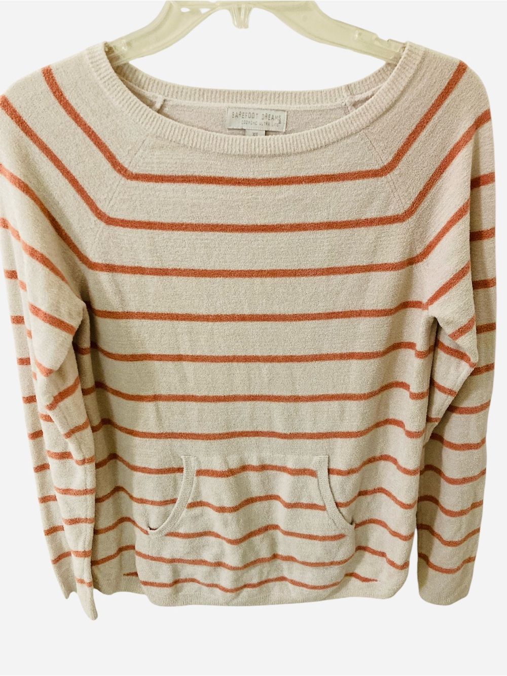 Barefoot Dreams CozyChic Ultra Lite Raglan Pullover Cream / Pink XS